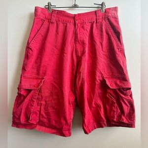 Touch Down Mens Red Cargo Shorts 36